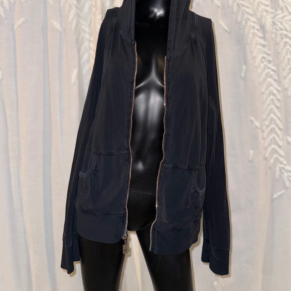 ✨ Pink Lotus x Nordstrom XL Zip Hoodie – Boho Embellished Black ✨ - Picture 1 of 16